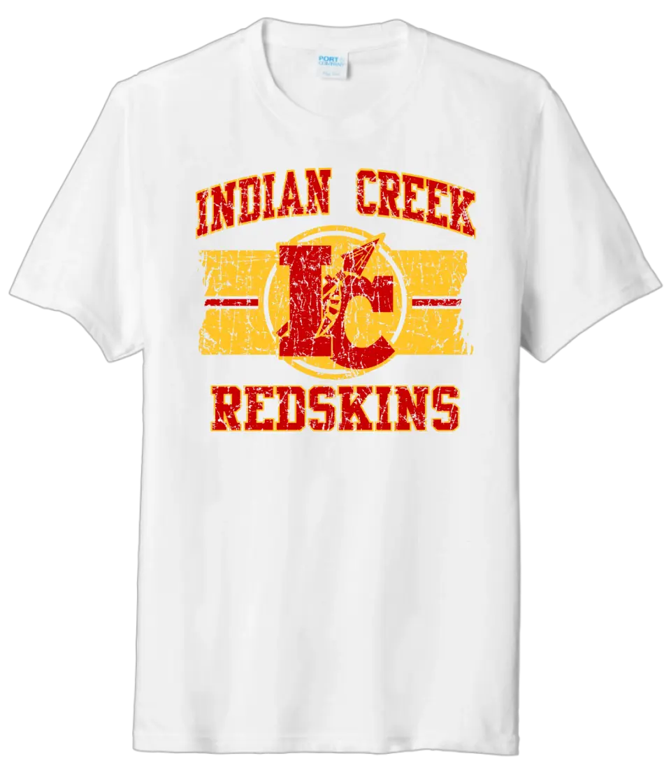 Indian Creek Distressed IC Wide Stripe Tri-Blend Tee