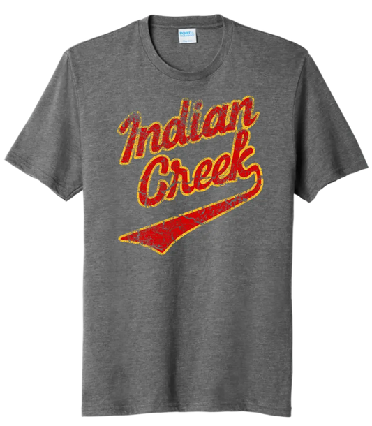 Indian Creek Distressed Cracked Script Tri-Blend Tee