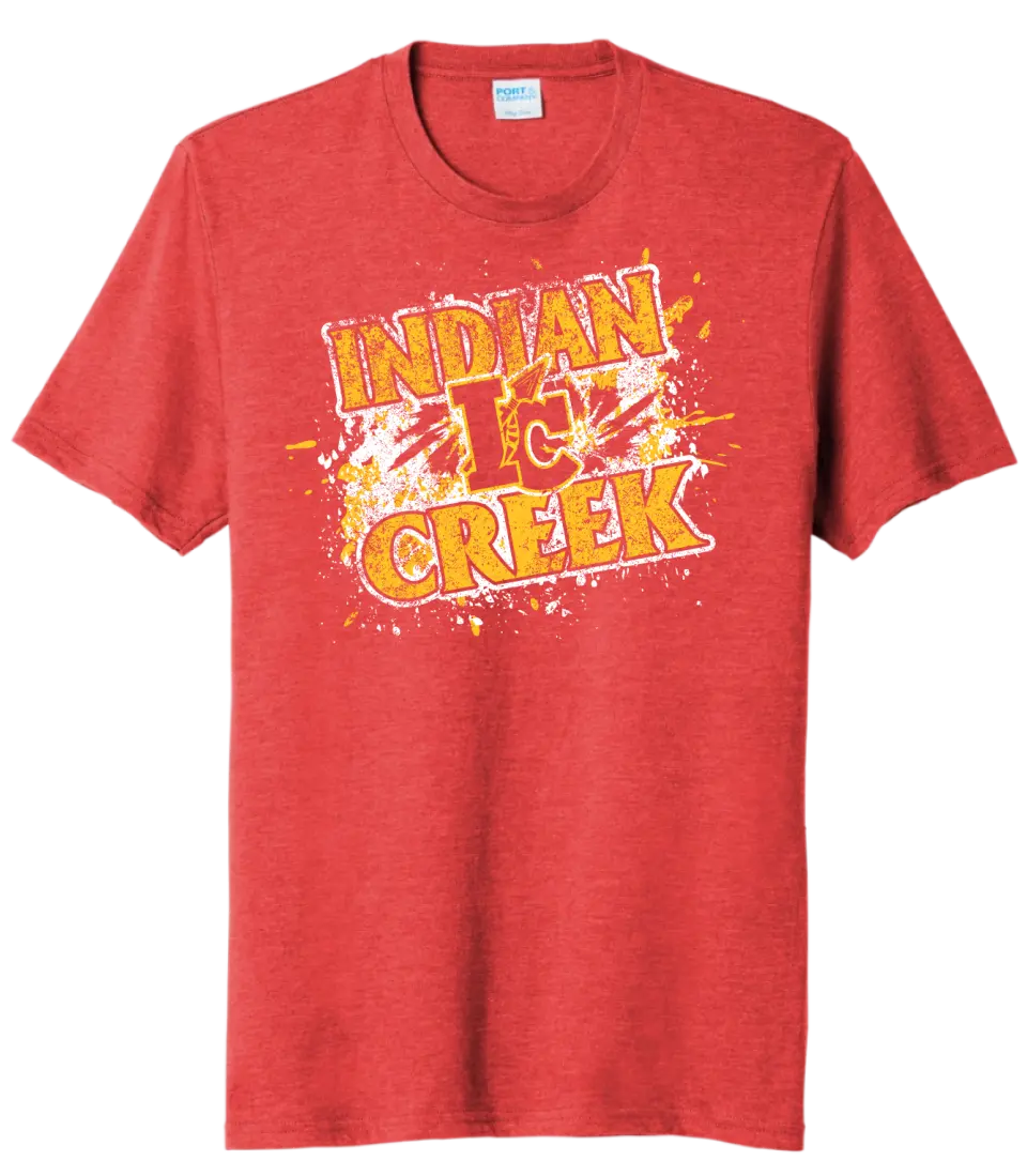 Indian Creek Distressed Splat Tri-Blend Tee