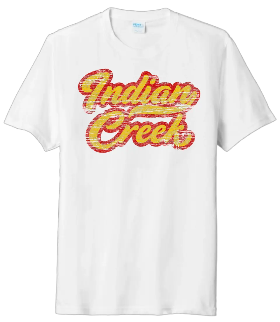 Indian Creek Distressed Script Tail Tri-Blend Tee