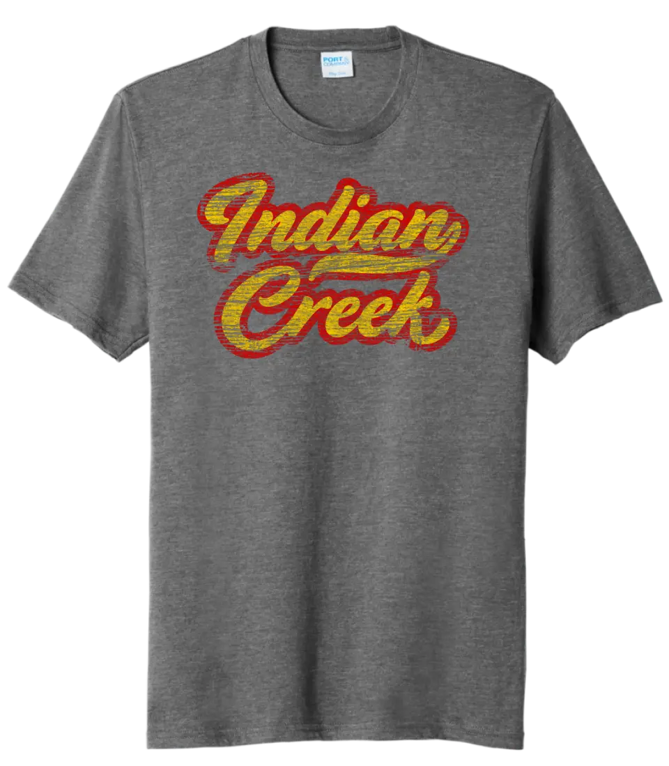 Indian Creek Distressed Script Tail Tri-Blend Tee