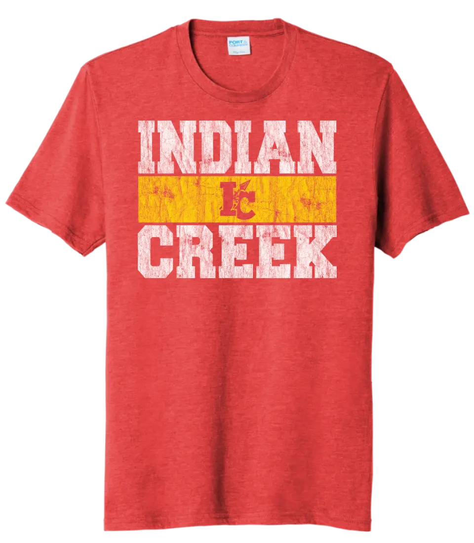 Indian Creek Distressed Block Tri-Blend Tee