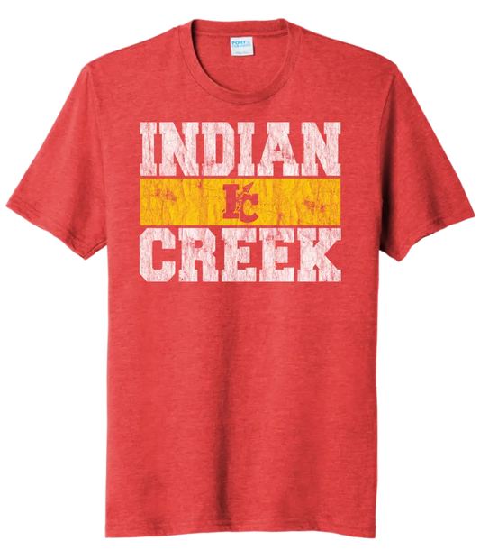 Indian Creek Distressed Block Tri-Blend Tee