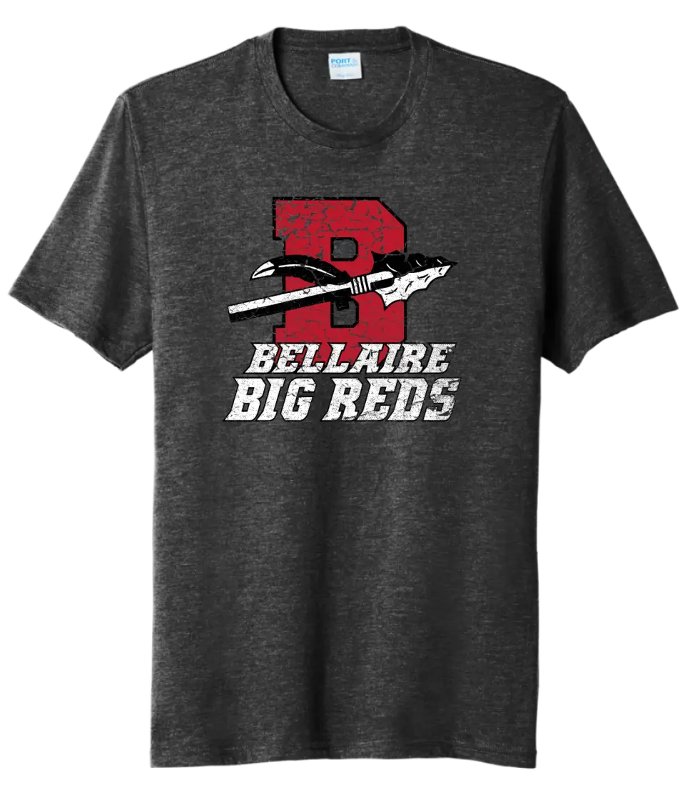 Bellaire Big Reds Logo Tri-Blend Tee
