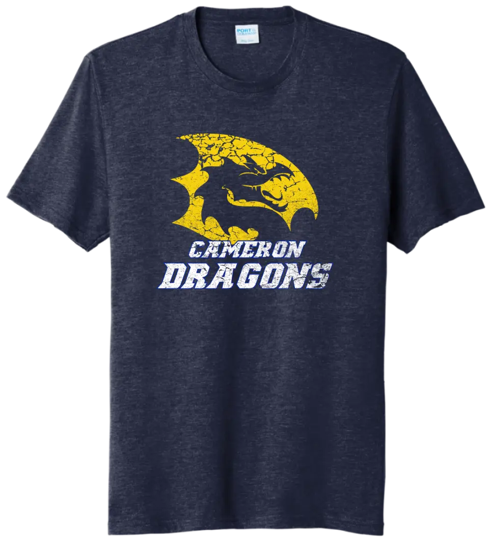 Cameron Dragons Logo Tri-Blend Tee