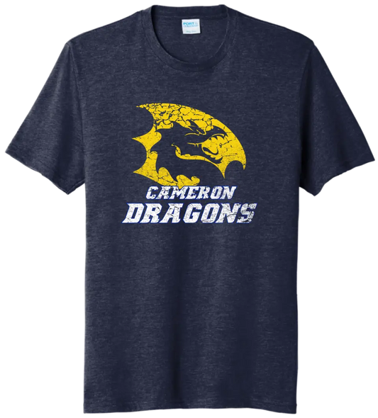 Cameron Dragons Logo Tri-Blend Tee