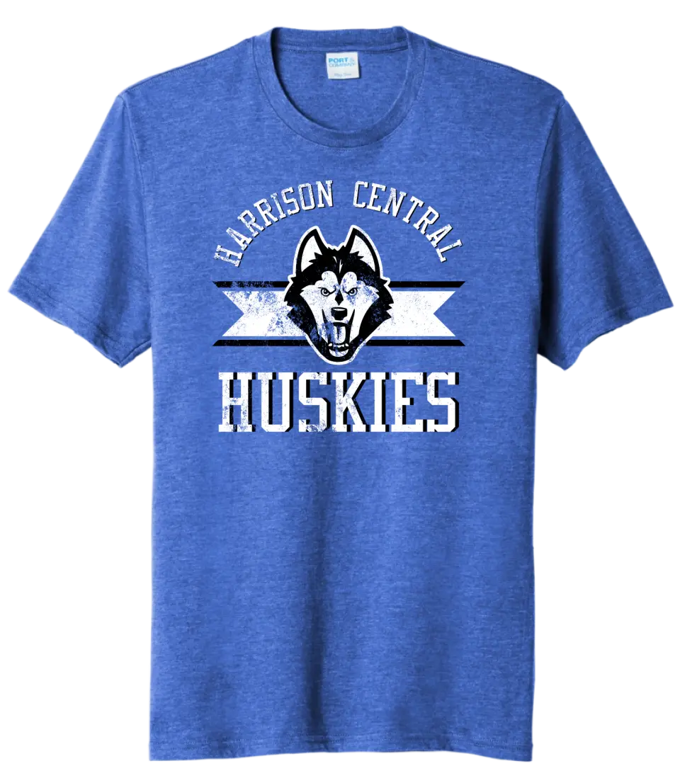 Harrison Central Distressed on Royal Tri-Blend Tee