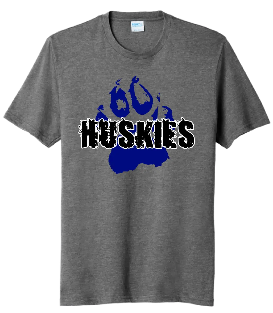 Harrison Central Huskies Distressed Paw Tri-Blend Tee