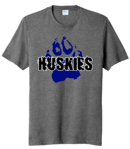 Harrison Central Huskies Distressed Paw Tri-Blend Tee