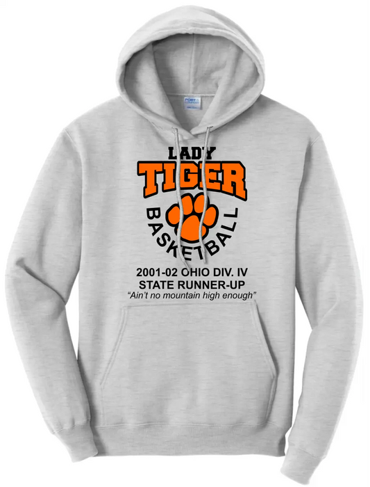 Lady Tiger Basketball 2002 State Runner-Up Core Fleece Pullover Hooded Sweatshirt