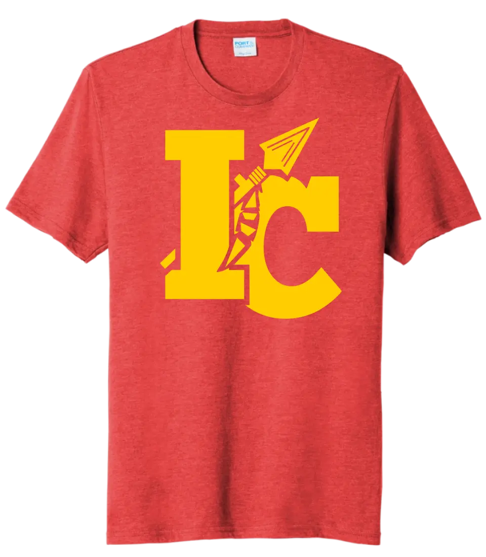 Indian Creek Logo on Red Tri-Blend Tee