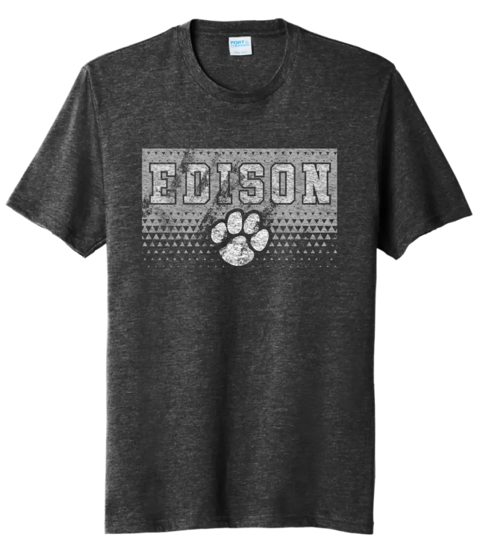 Edison Distressed Triangle Tri-Blend Tee