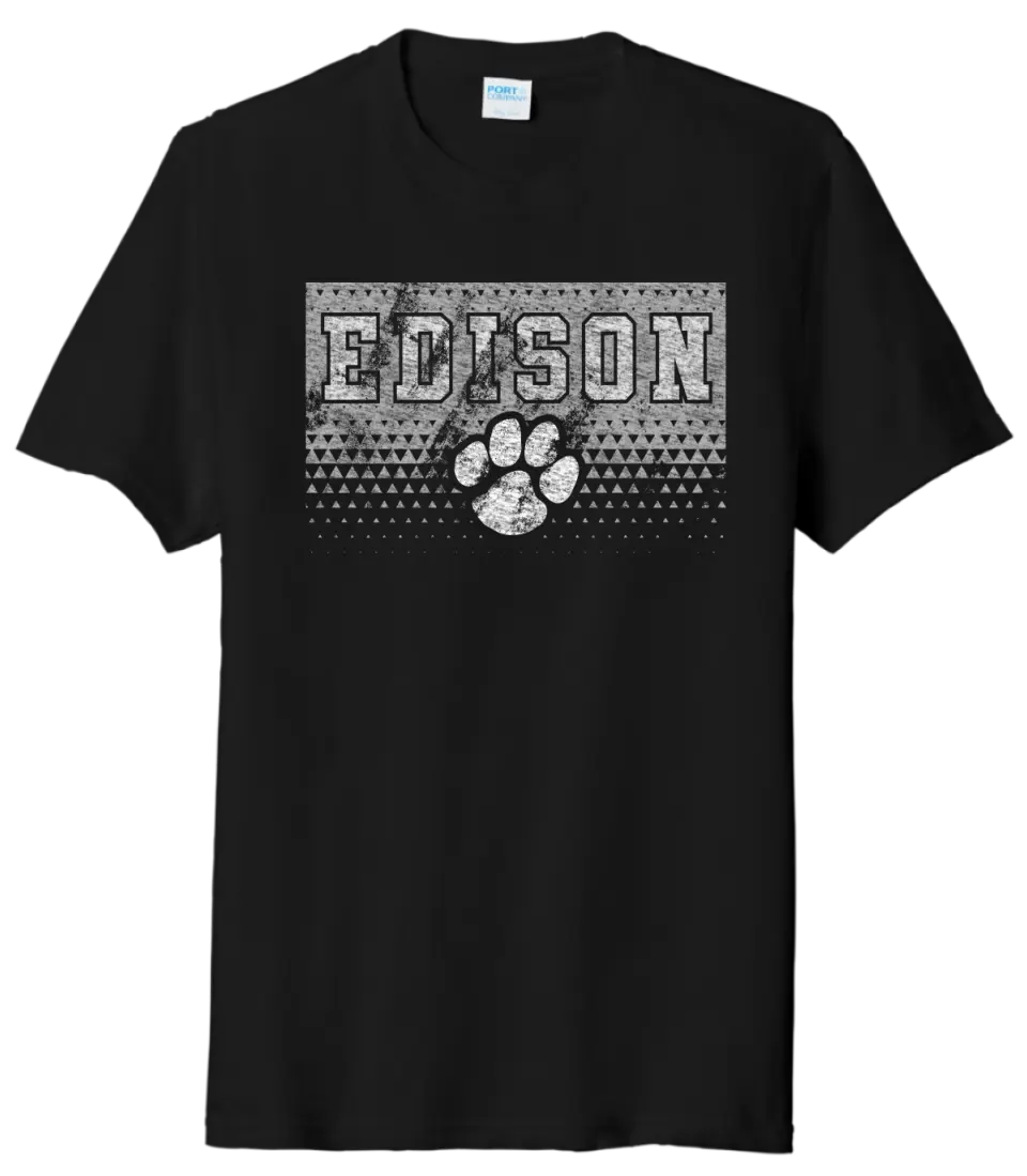 Edison Distressed Triangle Tri-Blend Tee