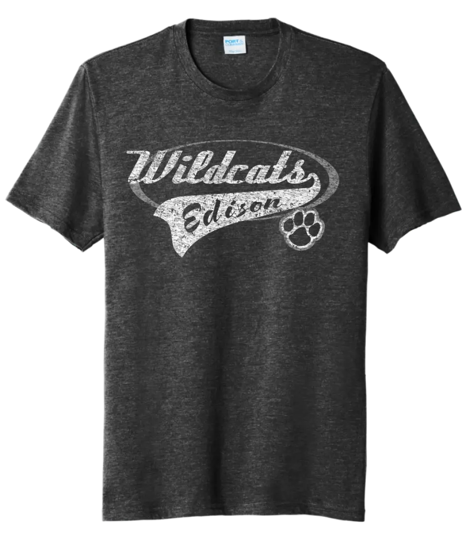 Edison Wildcats Tail Tri-Blend Tee