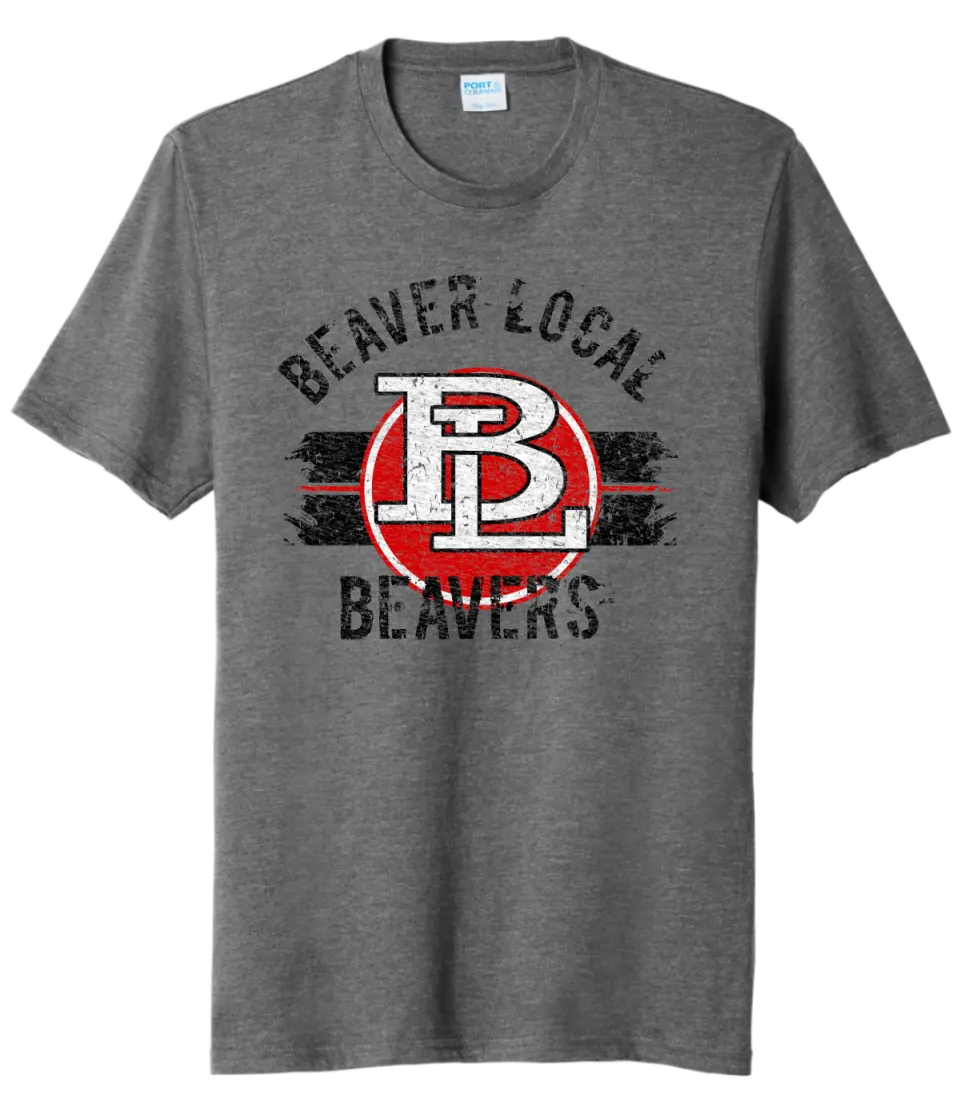 Beaver Local Distressed BL Tri-Blend Tee