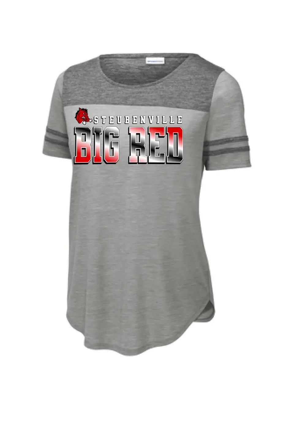 Steubenville Big Red 2024 102 Ladies PosiCharge Tri-Blend Wicking Fan Tee