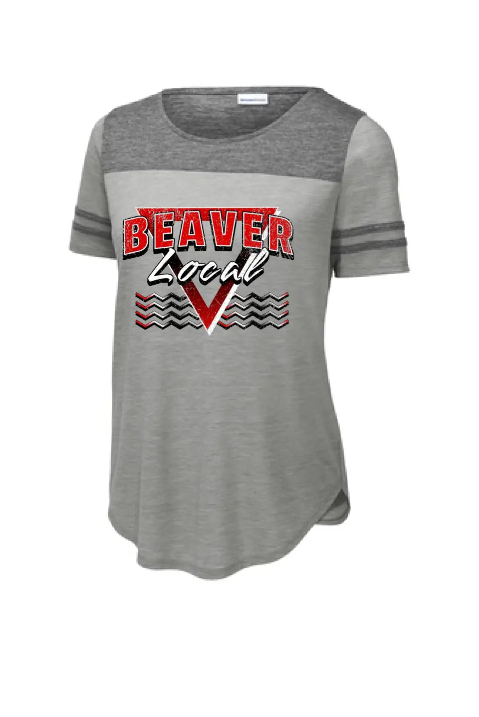Beaver Local 2024 101 Ladies PosiCharge Tri-Blend Wicking Fan Tee