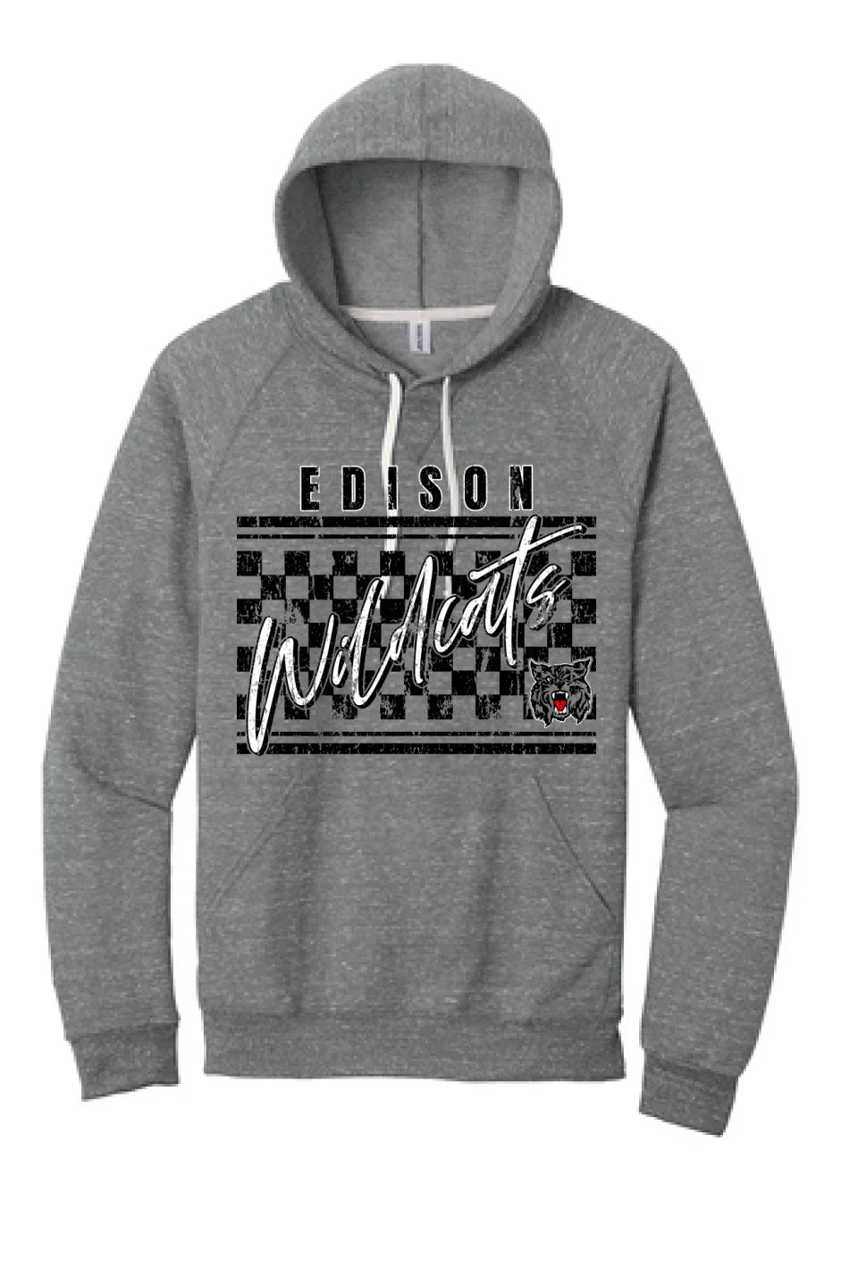 Edison Wildcats 2024 105 Jerzees Snow Heather French Terry Raglan Hoodie