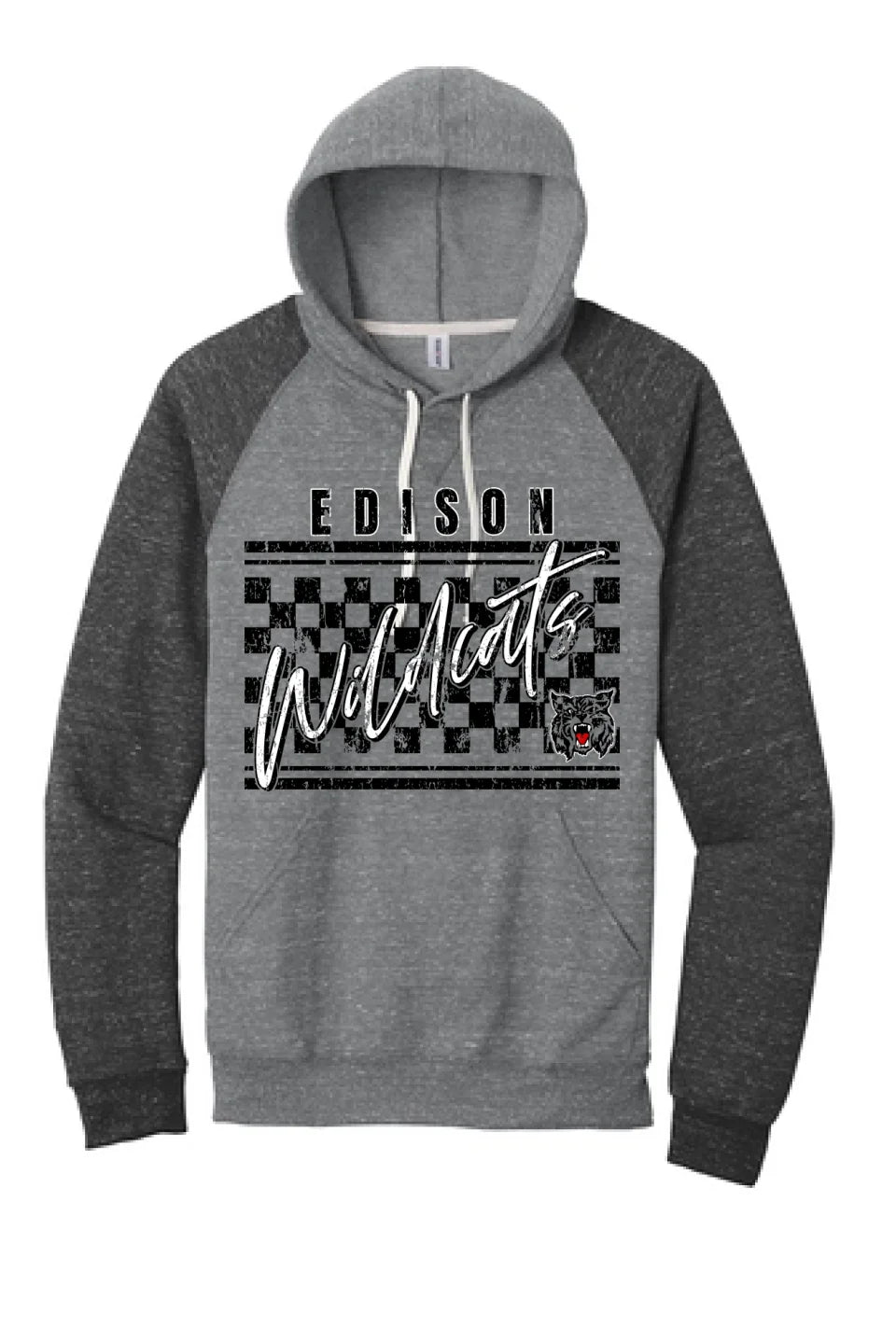 Edison Wildcats 2024 105 Jerzees Snow Heather French Terry Raglan Hoodie