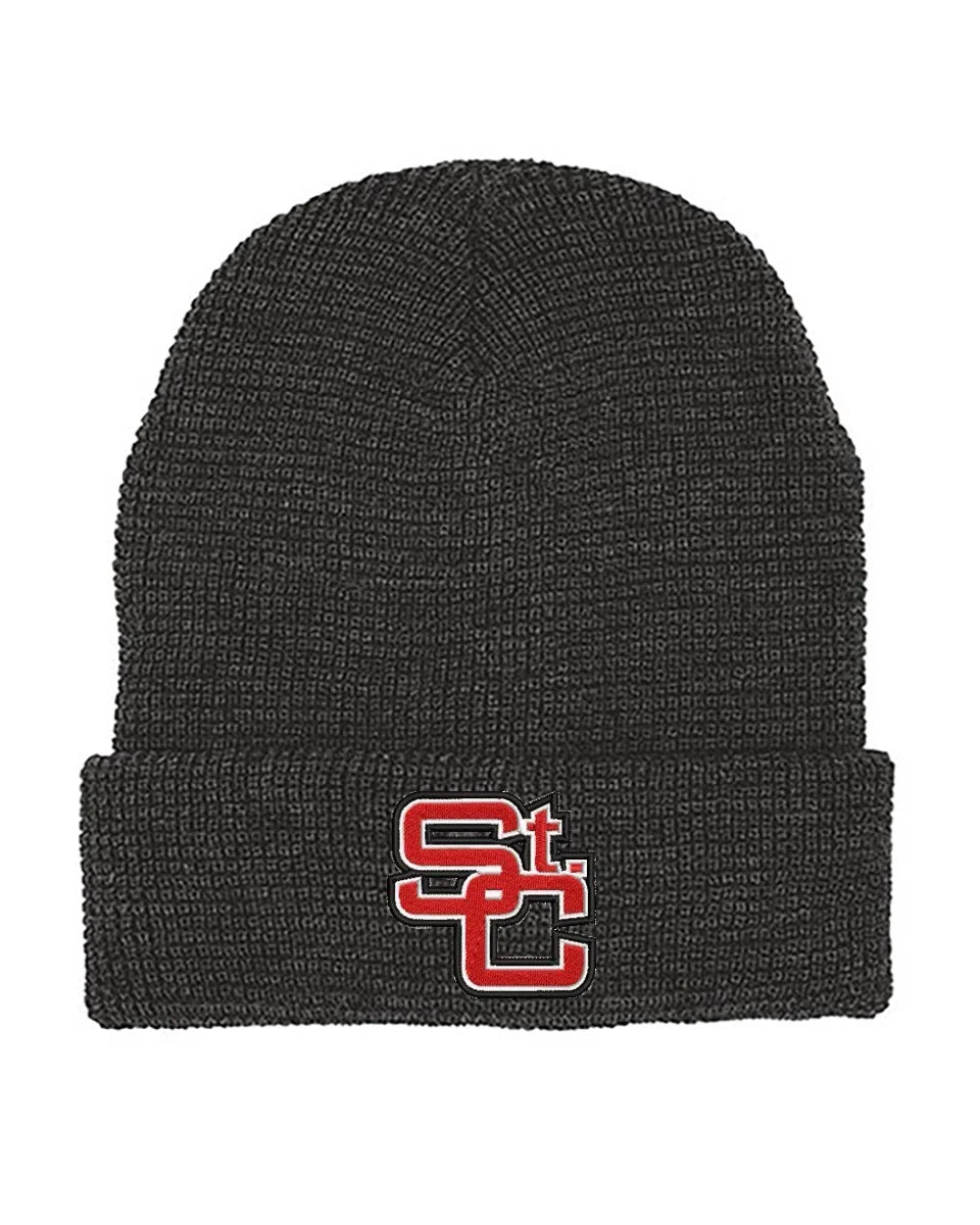 St. Clairsville Embroidery Mega Cap 5001C Waffle Knit Cuff Beanie