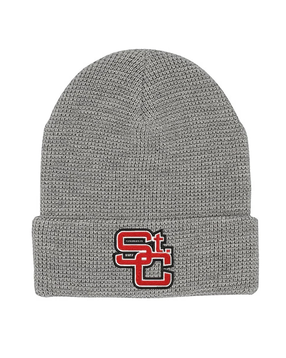 St. Clairsville Embroidery Mega Cap 5001C Waffle Knit Cuff Beanie