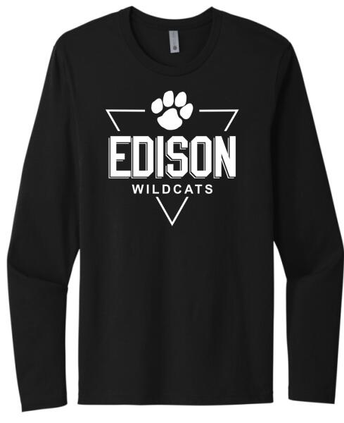 Edison Triangle Badge Next Level Cotton Long Sleeve Tee