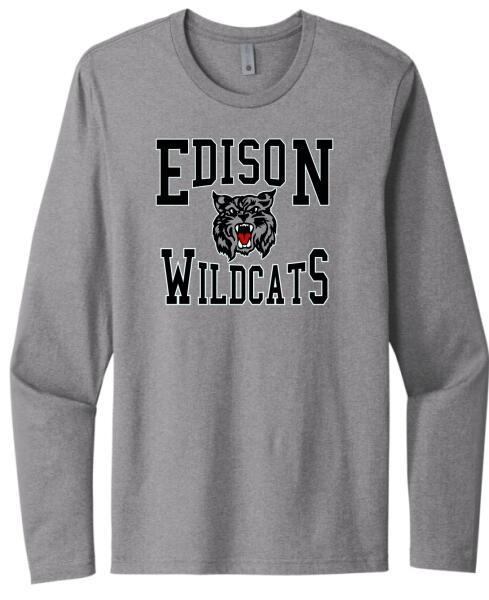 Edison Retro Wildcat Next Level Cotton Long Sleeve Tee