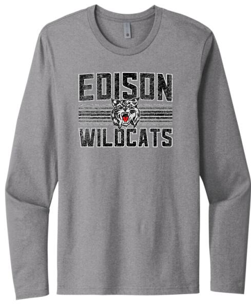 Retro Edison Wildcat Next Level Cotton Long Sleeve Tee