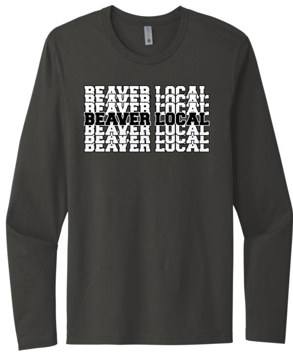 Beaver Local Repeating Next Level Cotton Long Sleeve Tee
