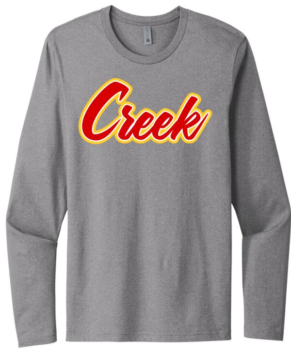 Indian Creek Script Next Level Cotton Long Sleeve Tee