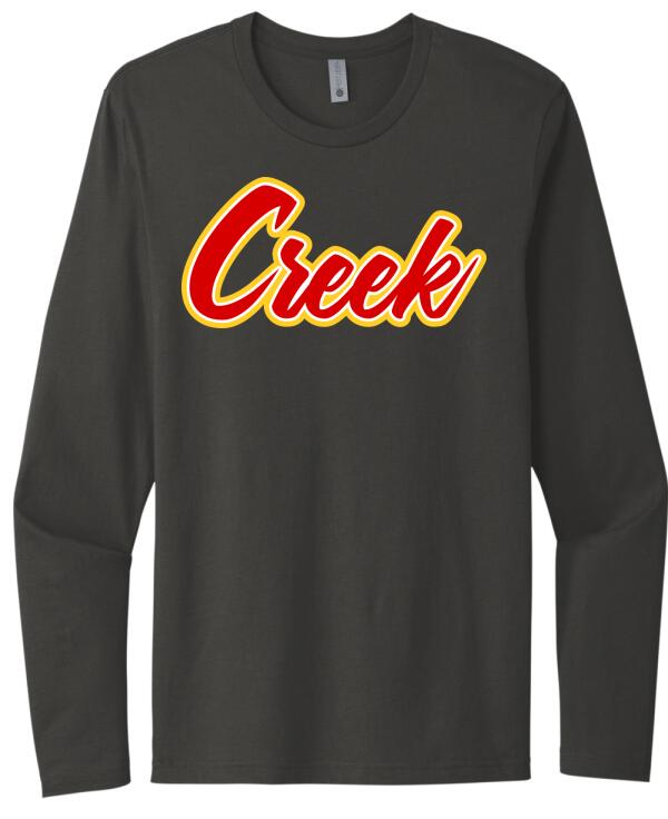 Indian Creek Script Next Level Cotton Long Sleeve Tee