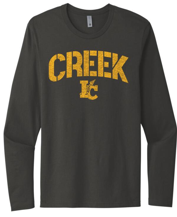 Indian Creek Distressed Stamp Next Level Cotton Long Sleeve Tee
