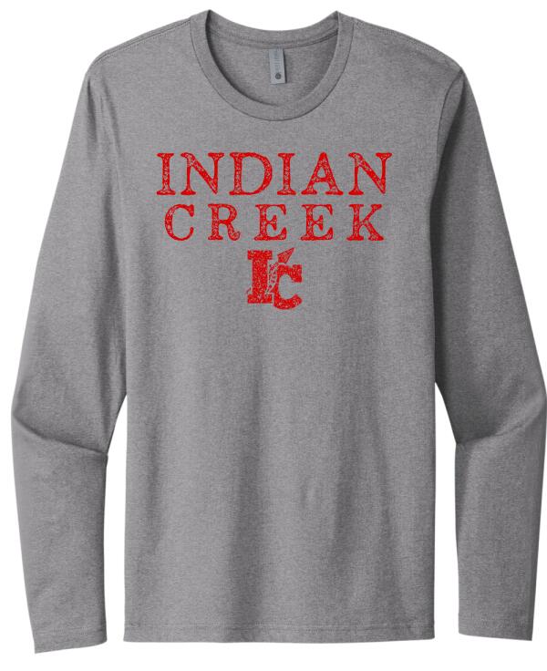 Indian Creek Distressed Pits Next Level Cotton Long Sleeve Tee