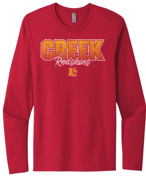 Indian Creek Distressed Halftone Next Level Cotton Long Sleeve Tee