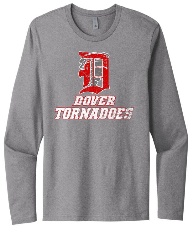 Dover Tornadoes Logo Next Level Cotton Long Sleeve Tee