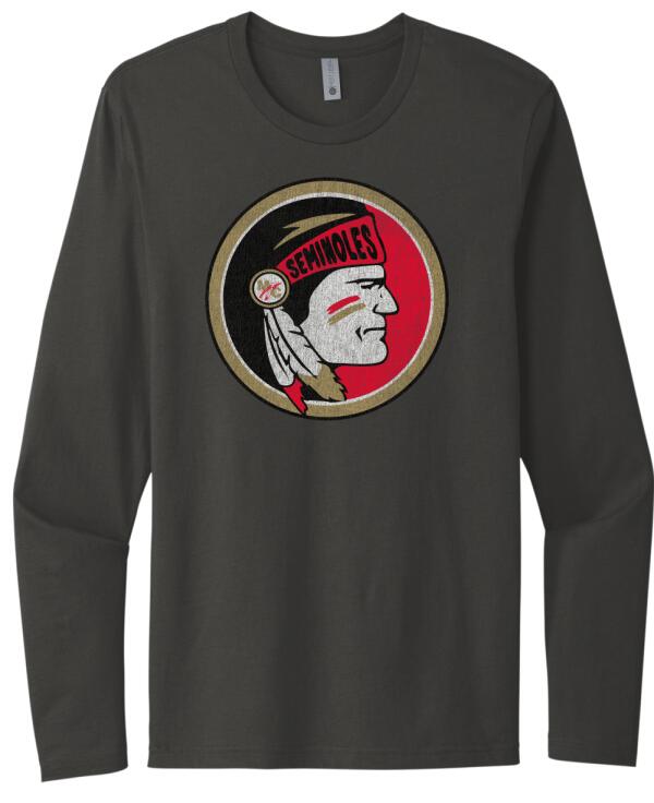 Monroe Central Distressed Logo Next Level Cotton Long Sleeve Tee