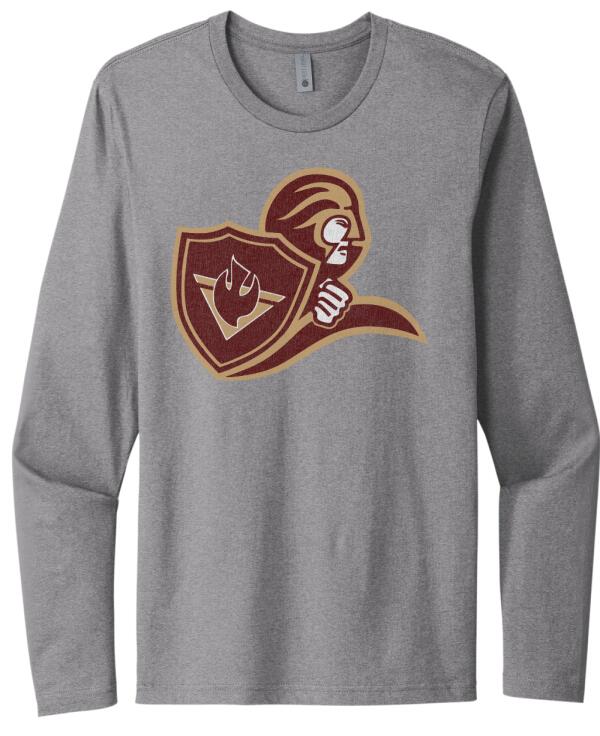Trinity Christain Distressed Logo Next Level Cotton Long Sleeve Tee