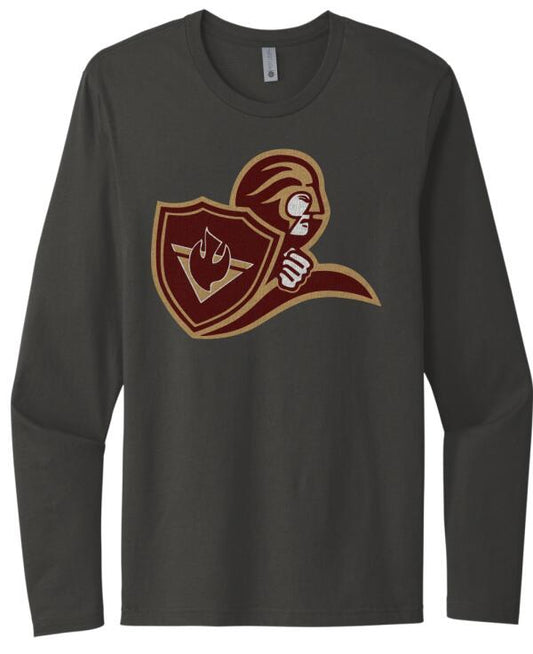 Trinity Christain Distressed Logo Next Level Cotton Long Sleeve Tee