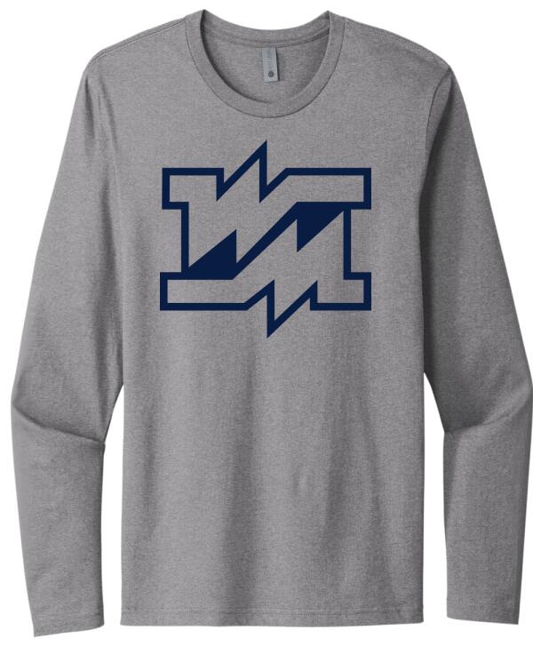 Weirton Madonna Logo Next Level Cotton Long Sleeve Tee
