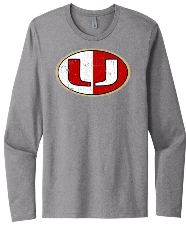 University Distressed Logo Next Level Cotton Long Sleeve