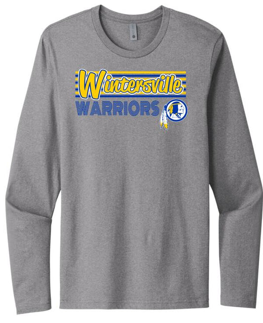 Wintersville Warriors Lines Next Level Cotton Long Sleeve Tee