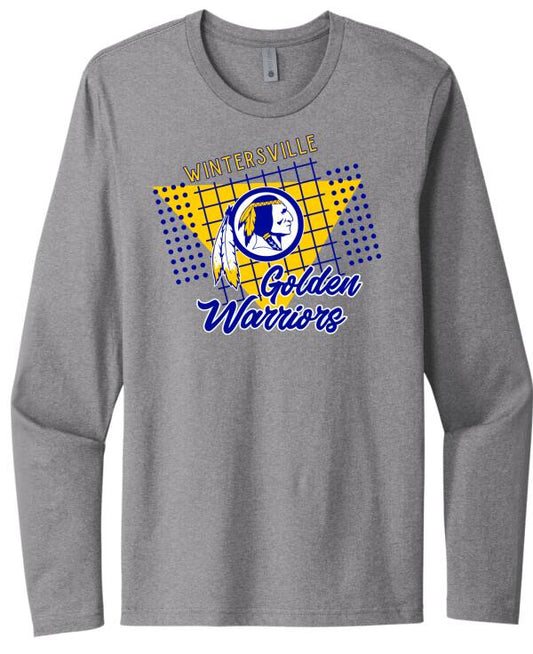 Wintersville Golden Warriors 80's Next Level Cotton Long Sleeve Tee