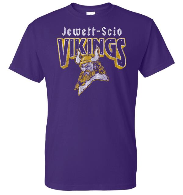Jewett-Scio Vikings Rivets Distressed Design Gildan DryBlend T-Shirt
