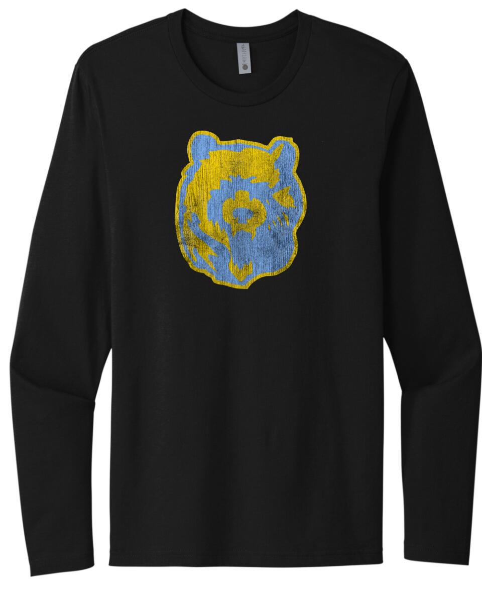 Oak Glen Distressed Bear Next Level Cotton Long Sleeve Tee