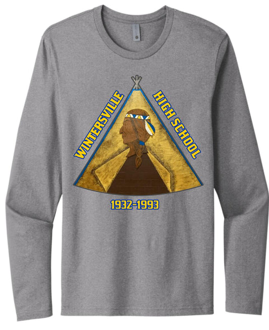 Wintersville Warriors High School Teepee Next Level Cotton Long Sleeve Tee