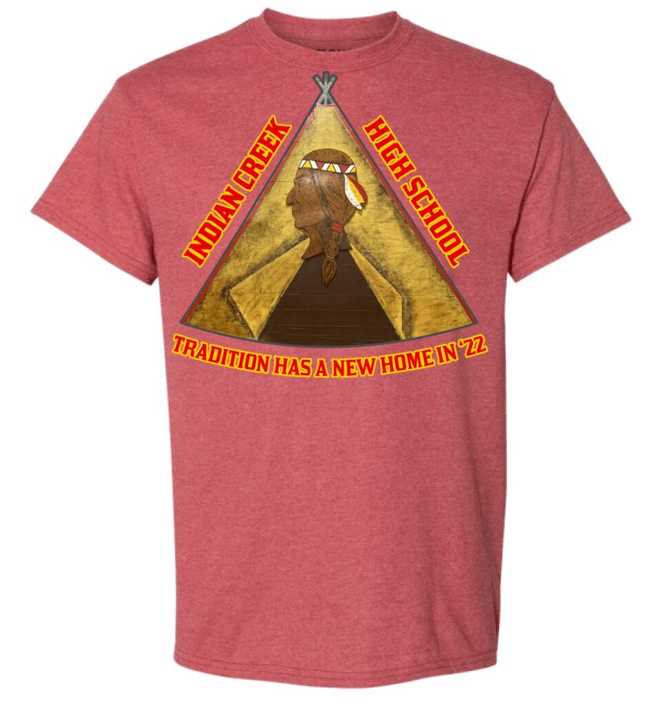Indian Creek High School Teepee Tradition Design Gildan DryBlend T-Shirt