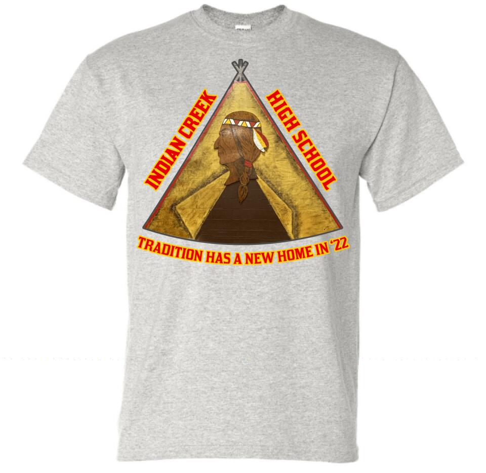 Indian Creek High School Teepee Tradition Design Gildan DryBlend T-Shirt