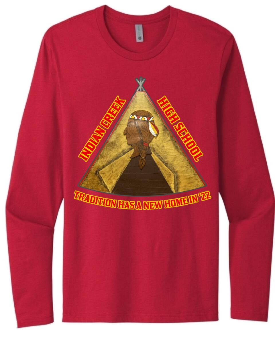 Indian Creek High School Teepee Tradition Next Level Cotton Long Sleeve Tee