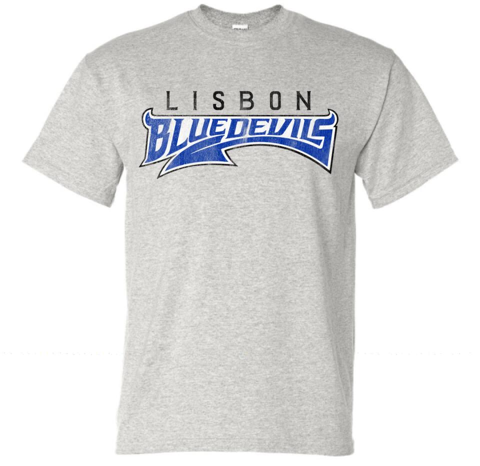 Lisbon Blue Devils Tail Distressed Design