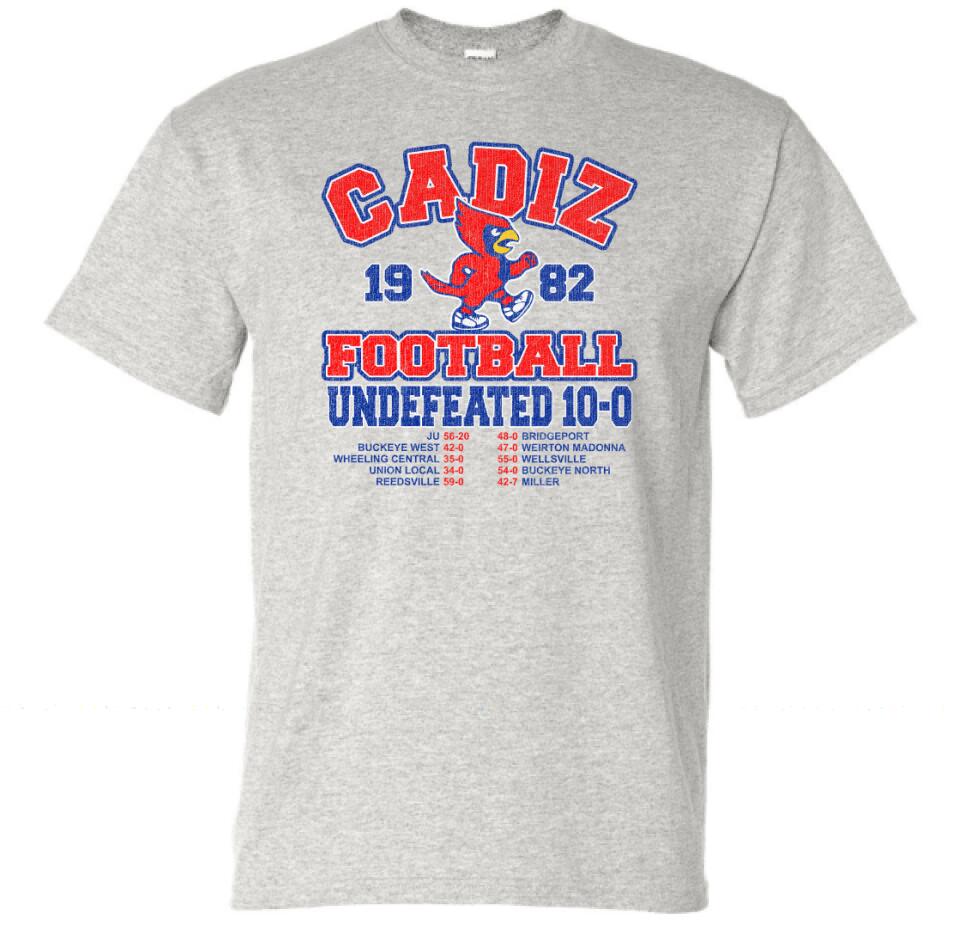 Cadiz High School 1982 Undefeated Football Gildan DryBlend T-Shirt